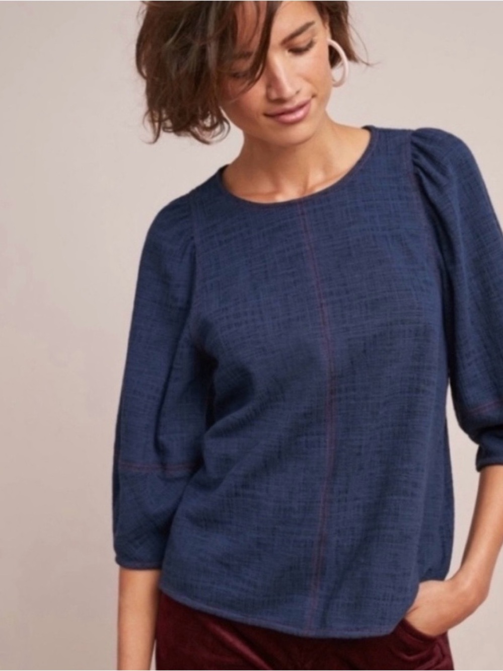 Current Air Navy Blouse Size XL